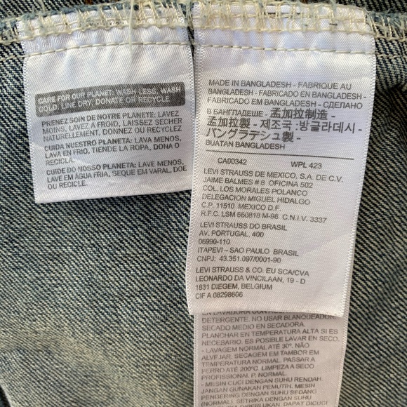 Levi’s classic vintage oversized cotton acid washed denim blue jean jacket - Picture 14 of 15